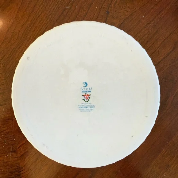 Vintage Schmid Bistro fluted Bowl with Red and Green Accents - Picture 3 of 5